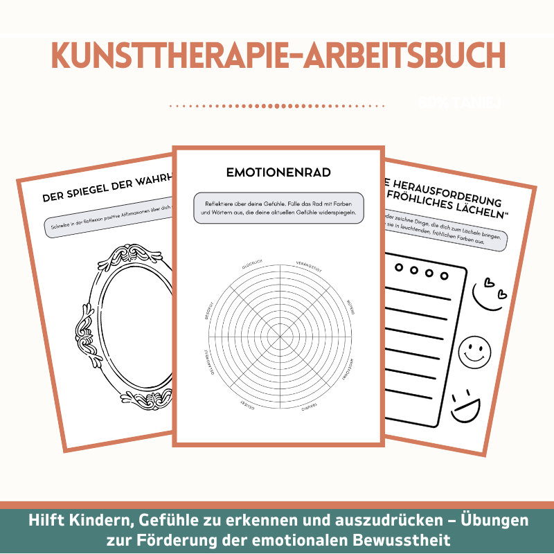 Kunsttherapie-Arbeitsbuch für Kinder & Jugendliche – 110+ ausdruckbare Aktivitäten zur psychischen Gesundheit (CBT, Achtsamkeit & SEL)