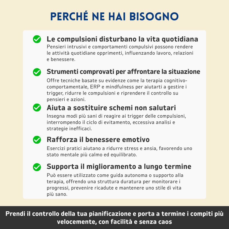 Disturbo Ossessivo-Compulsivo (DOC) – Workbook Terapeutico – Strumenti Terapeutici e Strategie di Gestione
