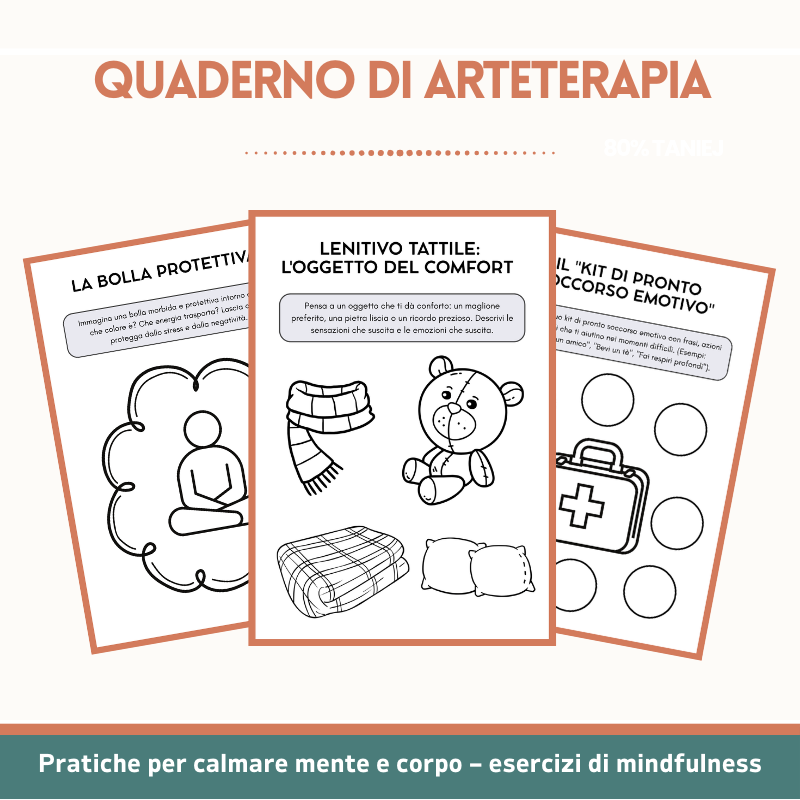 Quaderno di arteterapia per bambini e ragazzi – oltre 110+ attività stampabili per il benessere mentale (CBT, mindfulness e SEL)
