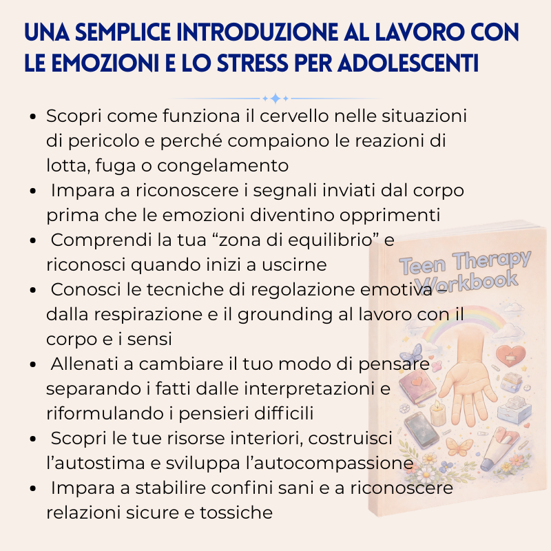 Quaderno di Terapia per Adolescenti - 9+ Strumenti Approvati Dai Terapeuti Per Sviluppare Sicurezza In Sé, Chiarezza Mentale E Forza Emotiva, Sostenendo La Crescita Del Tuo Adolescente