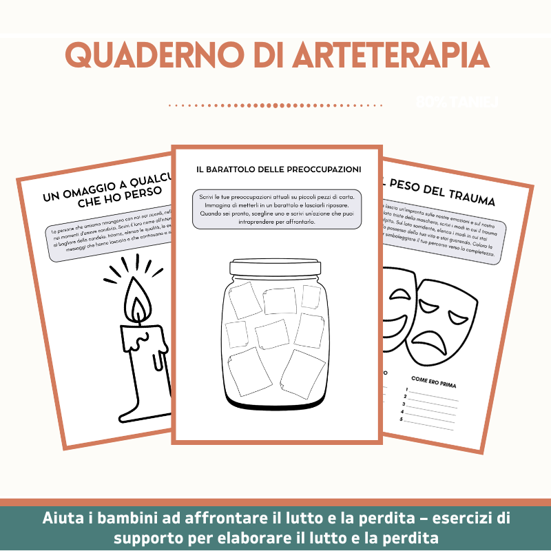 Quaderno di arteterapia per bambini e ragazzi – oltre 110+ attività stampabili per il benessere mentale (CBT, mindfulness e SEL)