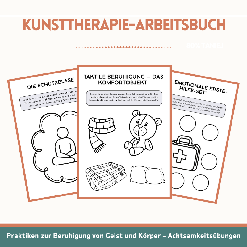 Kunsttherapie-Arbeitsbuch für Kinder & Jugendliche – 110+ ausdruckbare Aktivitäten zur psychischen Gesundheit (CBT, Achtsamkeit & SEL)